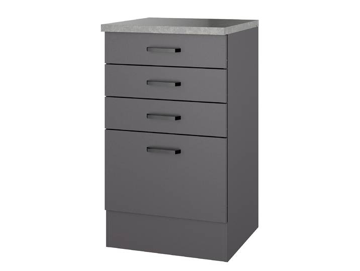 Meuble bas avec tiroirs 50 x 88 x 50cm Gris/Anthracite