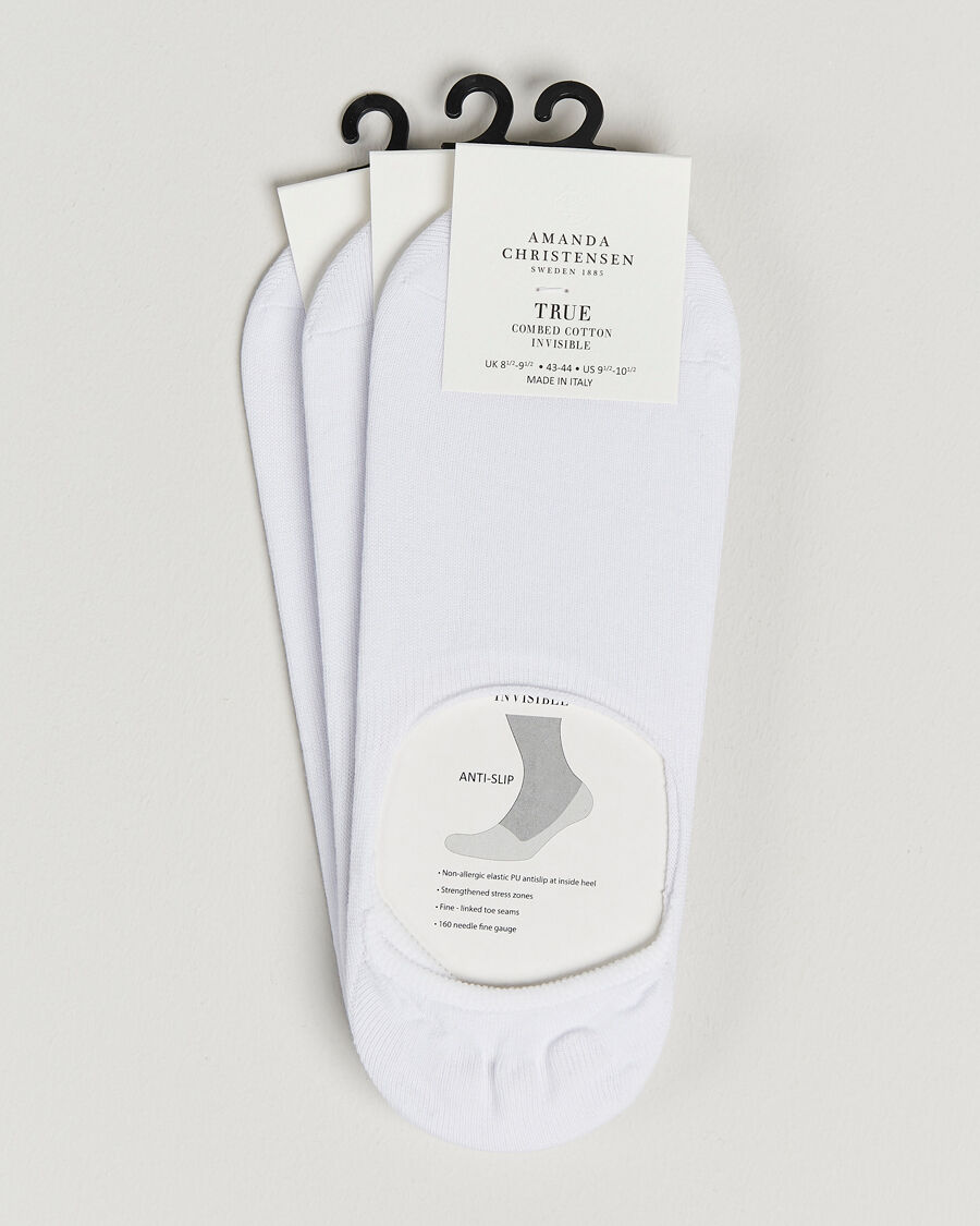 Amanda Christensen 3-Pack True Cotton Invisible Socks White men 39-40 Hvid