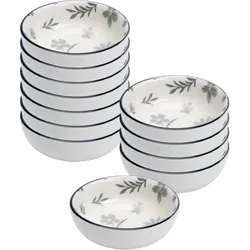 DIPSCHALEN Sendai Blume grau ø 8 cm 12er Set