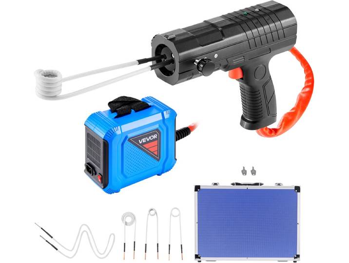 VEVOR Inductieverwarmer voor Het Verwijderen Van Schroeven\, 1800w Magnetische Inductieverwarmerset\, Verwarmer voor Het Verwijderen Van Roestige Schroeven\, Autoreparatiegereedschap met 4 Spoelen