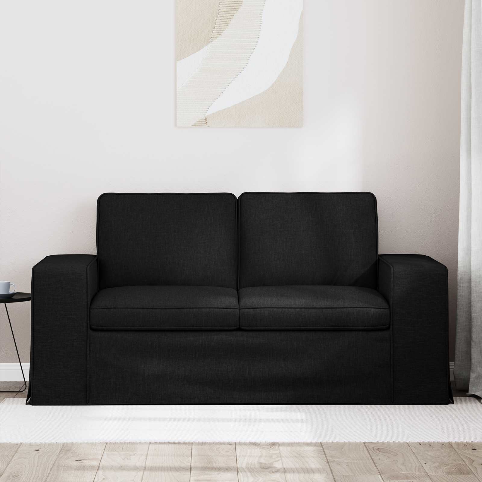 vidaXL Canapé Noir 162 x 80 x 82 cm tissu