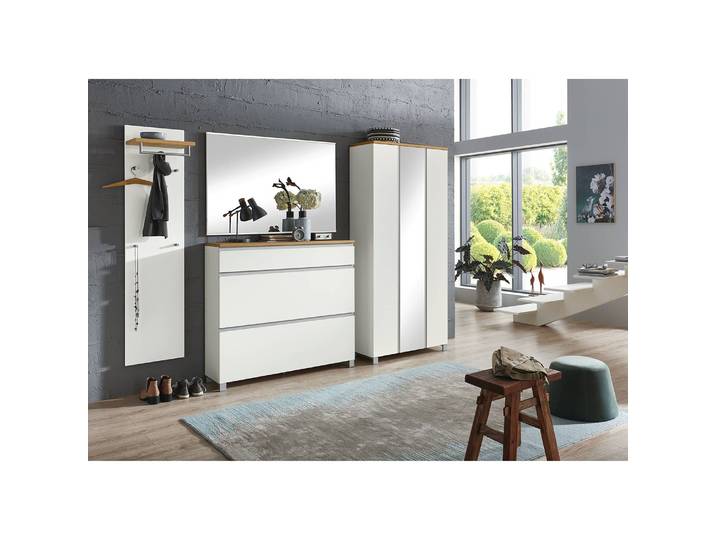 Miroir I 118cm Blanc Cadre : hêtre massif verni 118cm