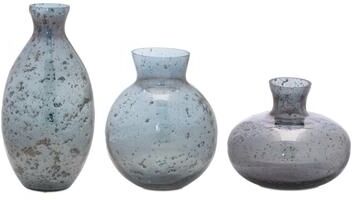 Melrose International Bubbled Glass Bud Vase (Set of 3)