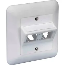 R&M DIN Anschlussdose 80x80, 2Port weiss 306006