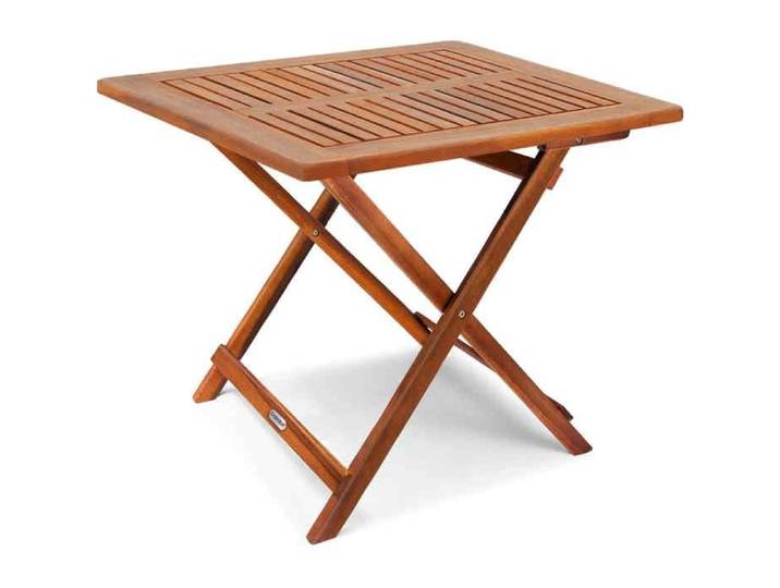 CASARIA® Table d'appoint pliante en bois d'acacia 70x70x73cm Table basse carrée pliable extérieur jardin camping