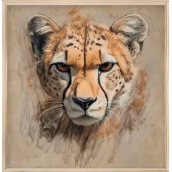 EUROART Wandbild 30 x cm Amazing Cheetah Aluminium Schwarz