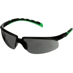 Schutzbrille SolusTM S2030ASP-BLK schwarz/grüne Bügel, graue Scheibe, IR 3.0