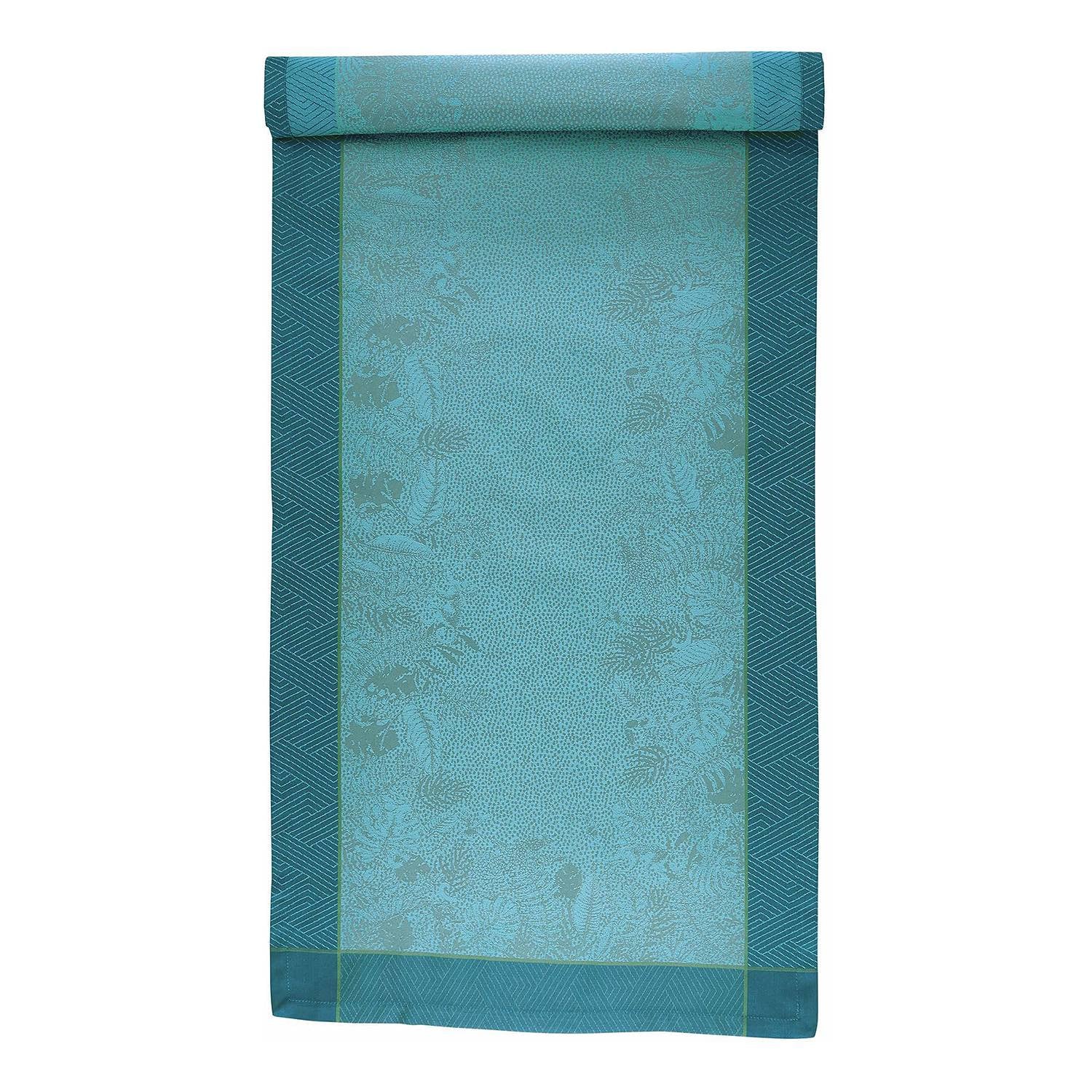 home24 Tafelloper blauw met grafisch ontwerp, Breedte: 50 cm, Lengte: 160 cm