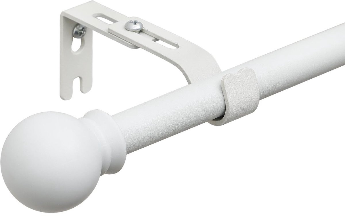 Dailygoods Gordijnroede met Verbindingsontwerp en Verstelbare Beugels, Metaal, 76-224 cm