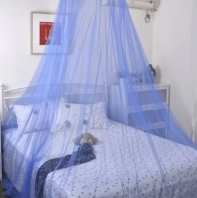 Inspire Curations Large Mosquito Net Bed Canopy For Single And Double Beds 2pcs blue
