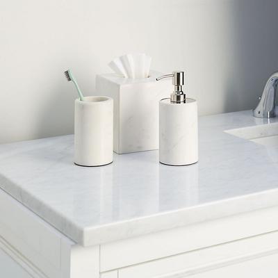 Maia Marble Bath Accessories - Waste Bin - Ballard Designs