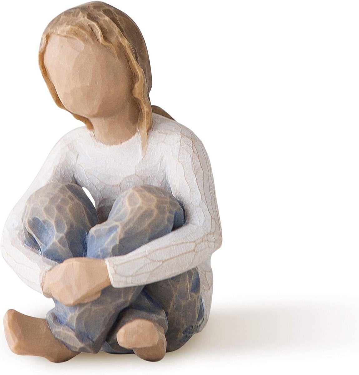 Handbeschilderd sculptuur Figuur Gespiritiseerd Kind voor op tafel