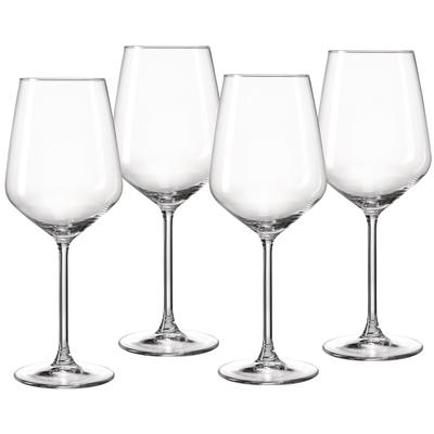 Weißweinglas RITZENHOFF & BREKER "Rumba", transparent, B:8cm H:21,5cm Ø:8cm, Glas, Trinkgefäße, Weißweinglas, 4er Set, je 370 ml