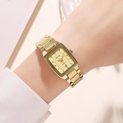 Everyday Crate SKMEI 2578 Women's Quartz Watch Vintage Square Stainless Steel Watch 30M Water Resistant gold