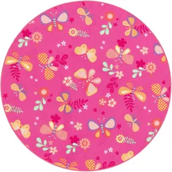 Snapstyle, Kinderteppich, Kinder Spiel Teppich Schmetterling Rund (133 cm)