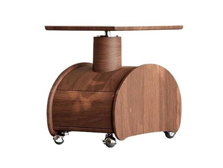 YCCHAH Sofatisch Apartment Hotel Rock Board Sofa Beistelltisch Bewegliche Kunst Holz Hebewagen Wohnzimmer-Beistelltisch