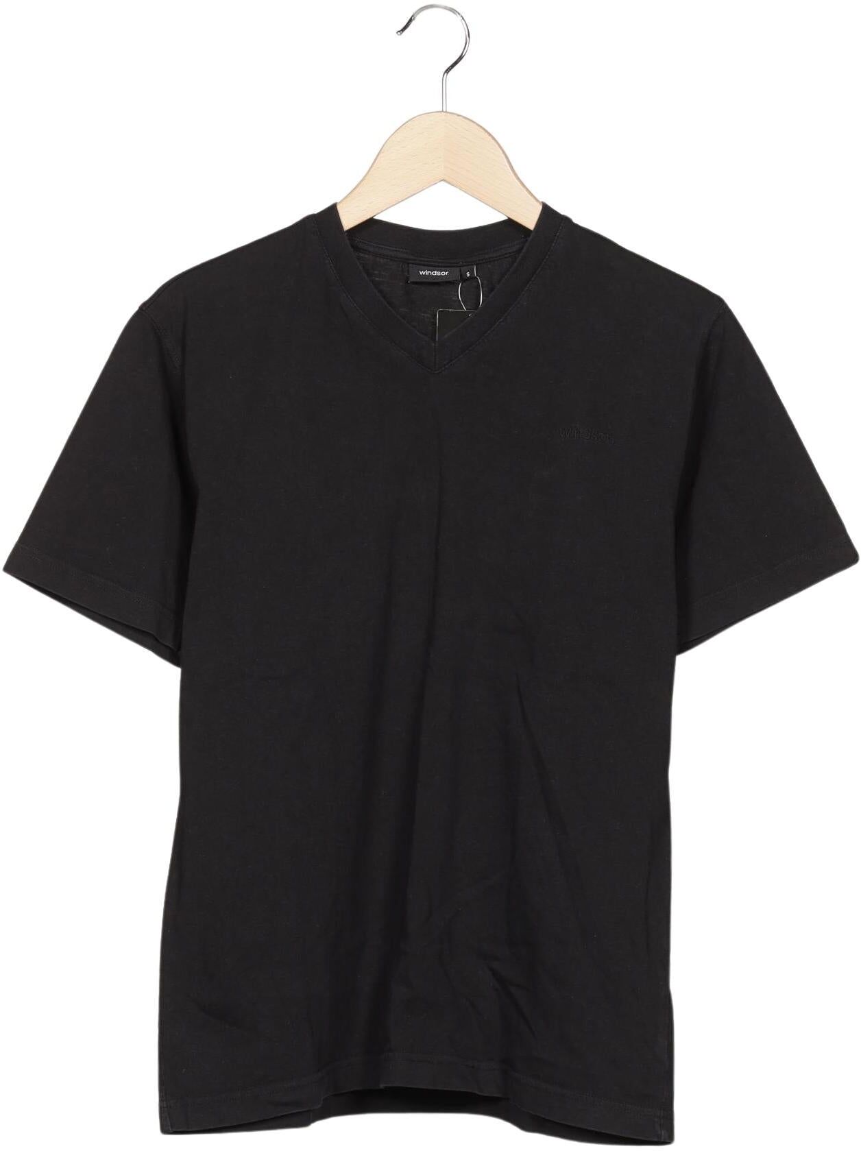 windsor. Herren T-Shirt, Schwarz, Gr. S, Baumwolle - Second Hand