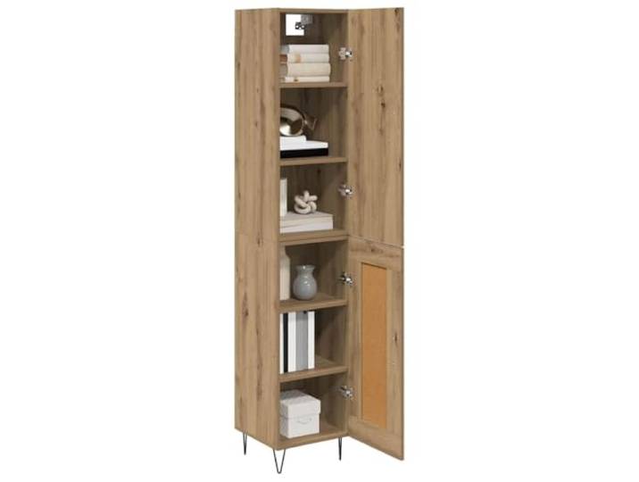 KTHLBRH Anrichte Eiche Handwerk 34,5 x 34 x 90 cm Holz mehrschichtig Schlanke, rechteckige Form, vielseitig einsetzbar, für Wohnzimmer oder Esszimmer, modernes Design