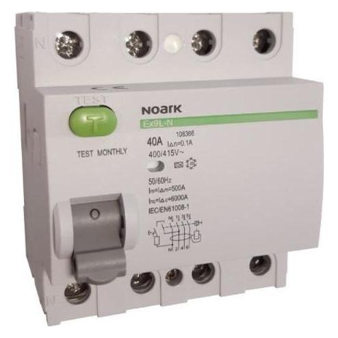 Noark Electric 108366 Fehlerstromschutzschalter Noark Ex9L-N 4P 40A A 100mA (108366)