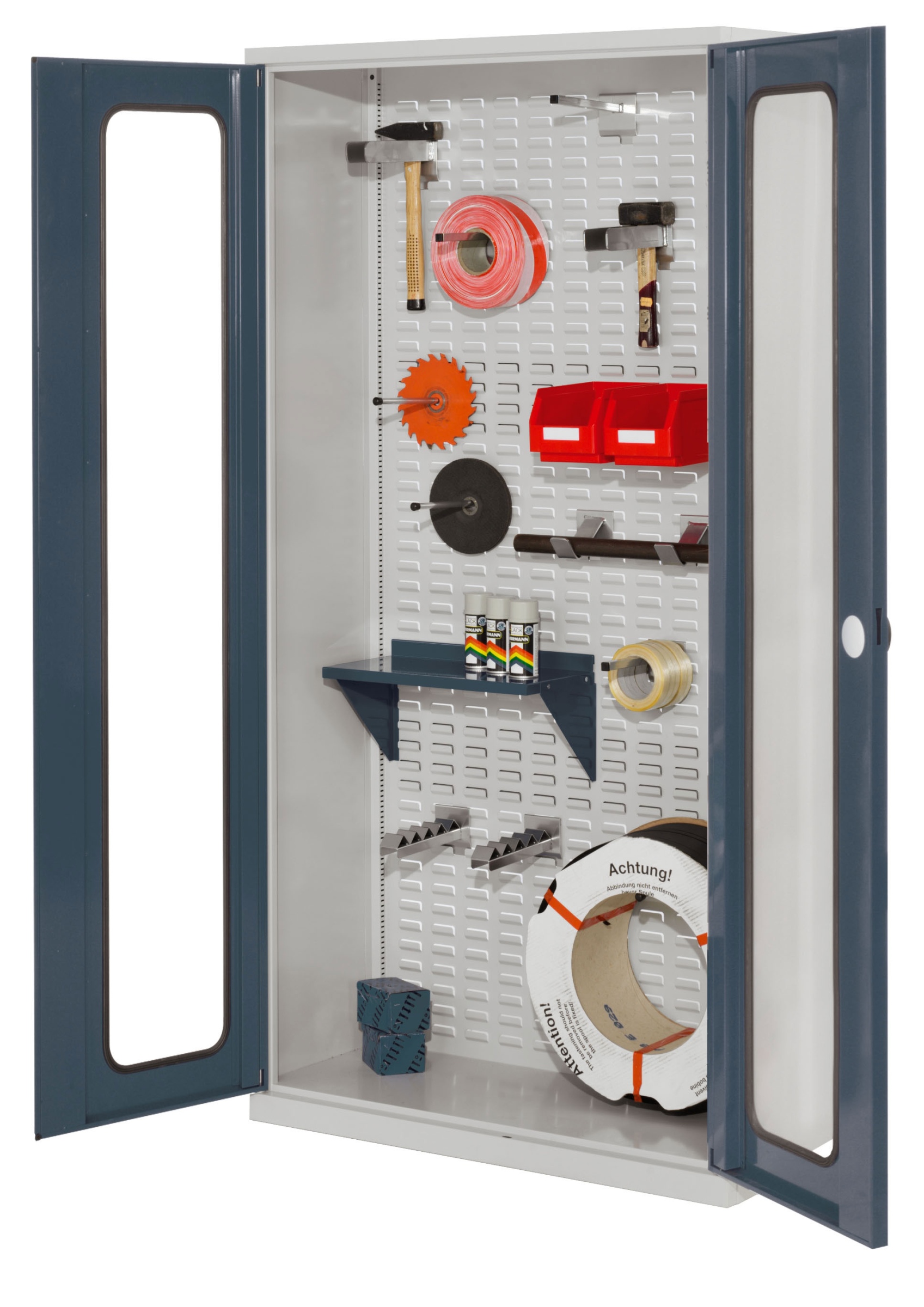 Kappes Systeme Kappes ®RasterPlan Werkstückschränke 1950x1000x410mm mit Sichtfenstertüren anthrazitgrau