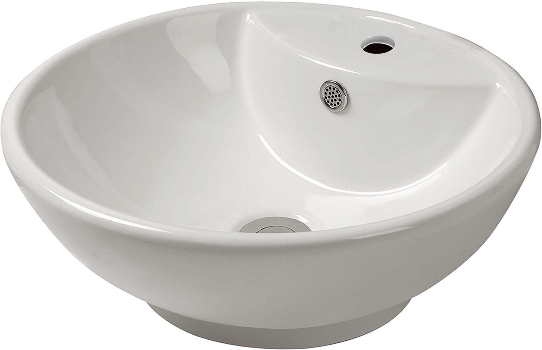 Tecnomat LAVABO D'APPOGGIO CIRCE IN CERAMICA BIANCA TONDO CON FORO 46,5x18 cm (ØxH)