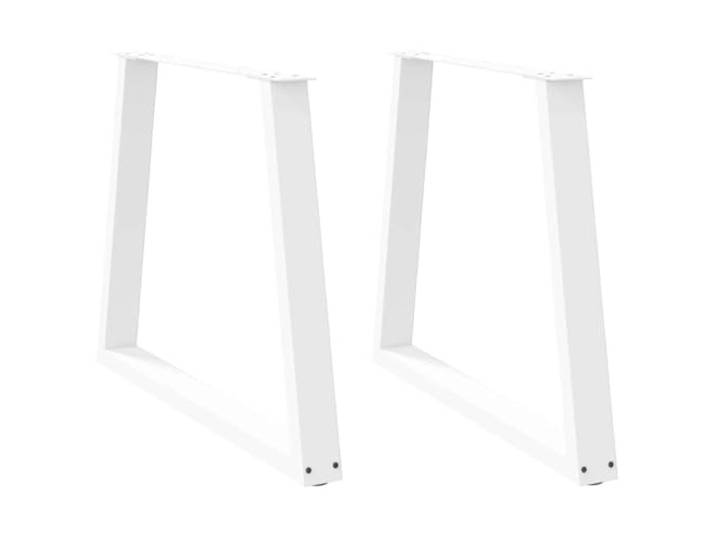ZXQVLMRS V-Form Esstisch Beine 2 Stück Weiß 80x 72-73,3 cm Stahl Inklusive Schrauben, Mit Bodennivellierern, Industrieller Stil