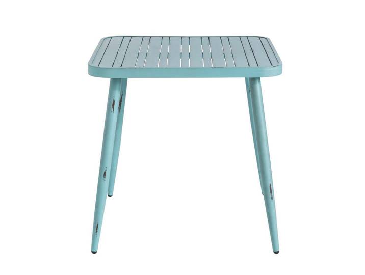 Signature Quadratischer Gartentisch aus Aluminium Blau 75 cm, Metall, 75x76x75 cm, Esszimmer, Esstische