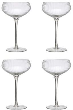 Storied Home "Stemmed Champagne Coupe Glass - 4.1""L x 4.1""W x 6.8""H"