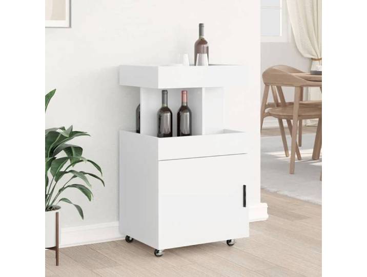 Buffet bas - JILI - Blanc Chariot de bar - pour salon - blanc 50x41x89 cm bois d'ingénierie FR338
