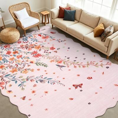 "Garvee Modern 10'X13'Area Rug,Pastoral Insect Pattern Washable Rug for Kids - 2'3"" x 12' Runner"