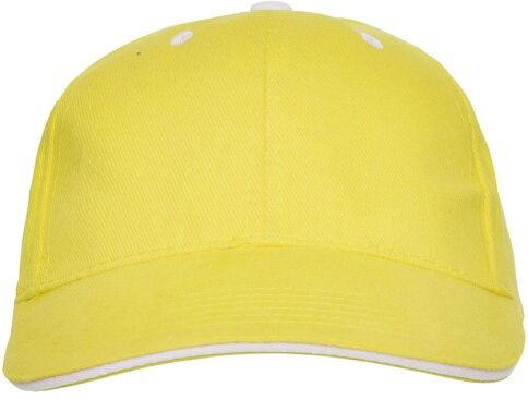 Casquette 6 pans personnalisable en coton 260 g/m² Panel jaune UNIQUE