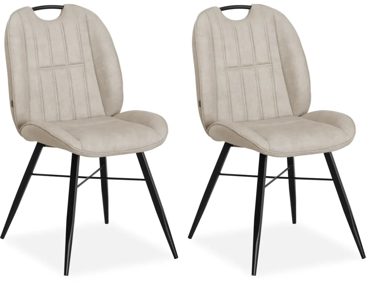 MX Sofa Shelton Eetkamerstoel - Sand - Set van 2 stoelen