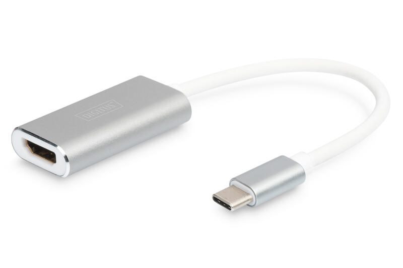 Digitus USB Type-C 4K HDMI Grafik-Adapter 20cm Kabellänge Aluminium Gehäuse, Chipset: AG9310 DA-70836