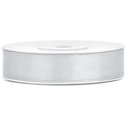 30x Satinband, silber, 12mm/25m