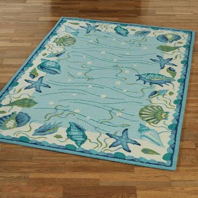Kas Oriental Rugs / Exclusives "Blue Lagoon II Rectangle Rug Aqua, 5' x 7'6"", Aqua"