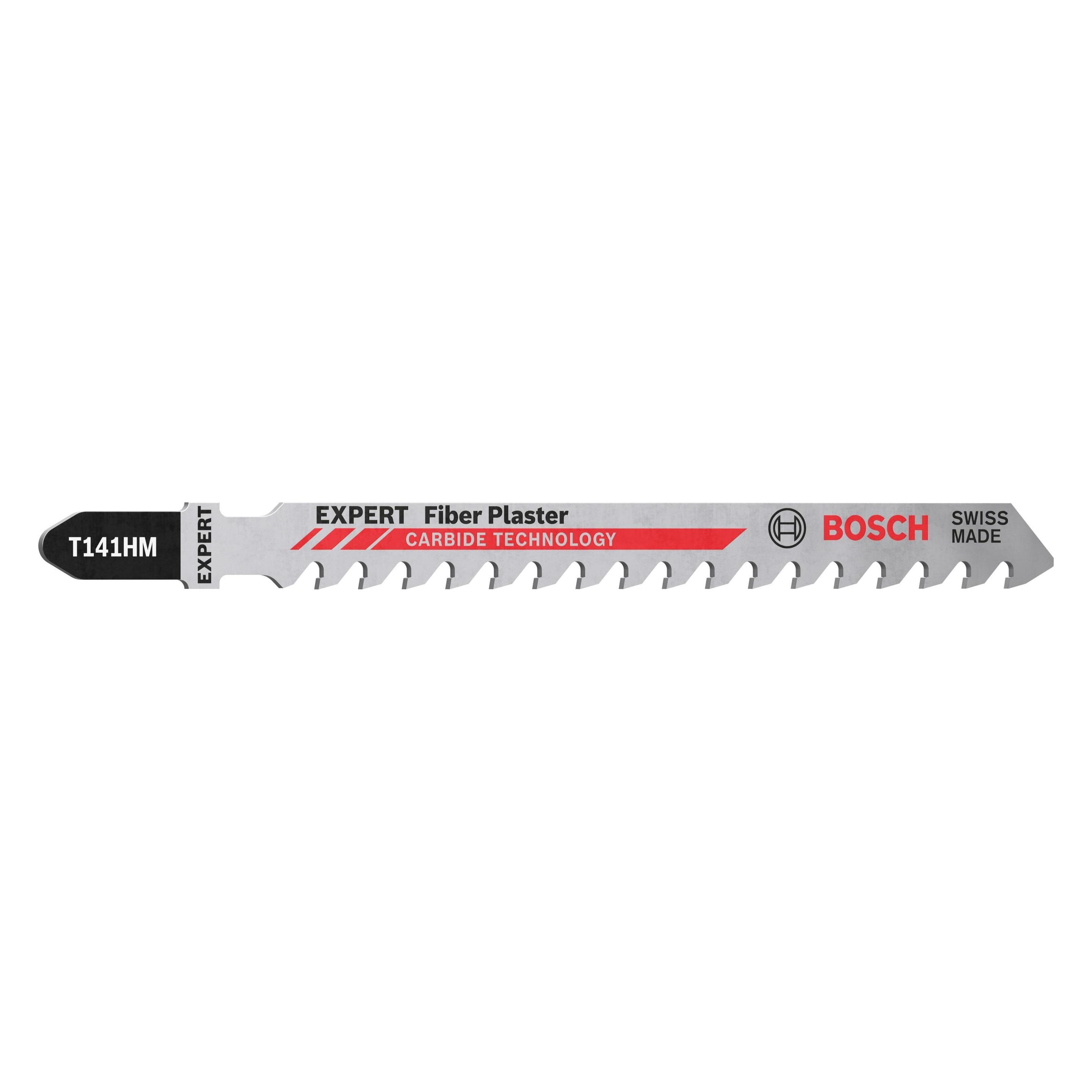 Bosch Professional Zubehör EXPERT 'Fiber Plaster' T 141 HM Stichsägeblatt, 3 Stück (2608900563)