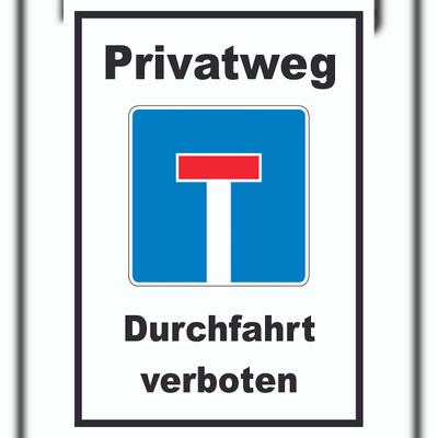 HB-Druck Privatweg Sackgasse Schild A0 Rückseite selbstklebend