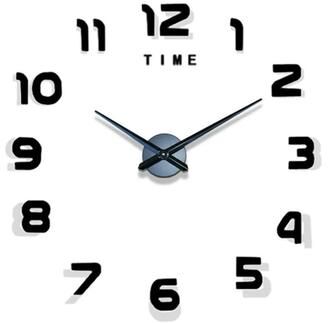 Uplifted Goods Contemporary 3D Oversized DIY Mirror Wall Clock 023 Black 3.28 4.27 Ft 3d