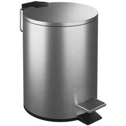 Relaxdays Kosmetikeimer Edelstahl 3 Liter Schwarz,Silber