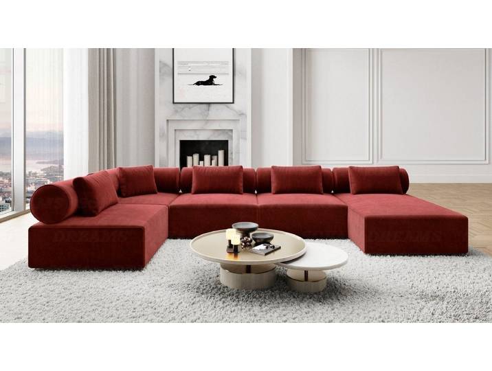 Sofa Dreams Wohnlandschaft Polster Luxus Sofa Stoff Wohnlandschaft Laguardia U Form Polstersofa, Loungesofa