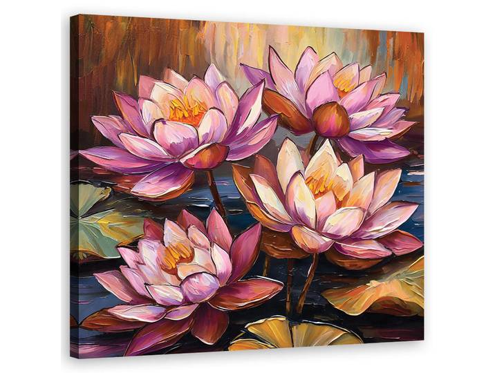 Feeby Wandbild seerosen blumen natur, Pink, Floral, Rechteckig, 50x50 cm, Bilder & Rahmen, Bilder, Leinwandbilder