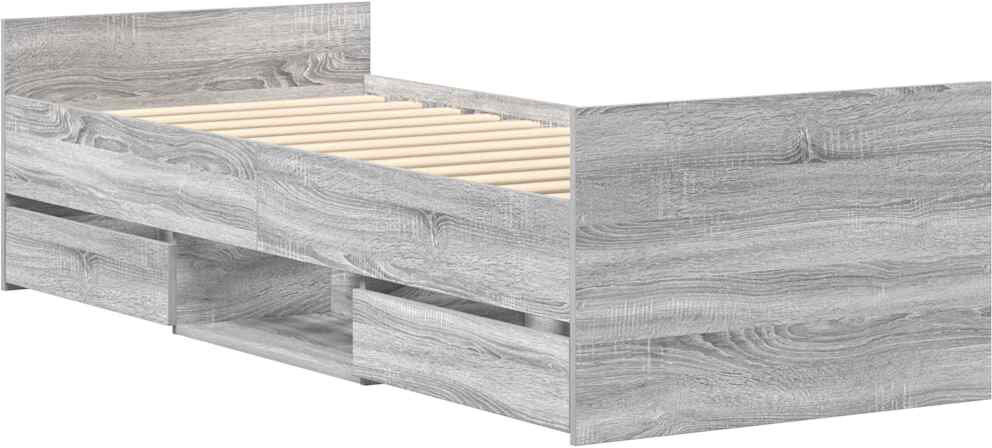 Latitude Run Addylen Drawers Bed Grey Sonoma Small Single (2'6)