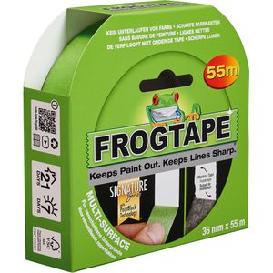 FrogTape Kreppband 631-002, Multi-Surface, 36mm x 55m, für Innen und Außen