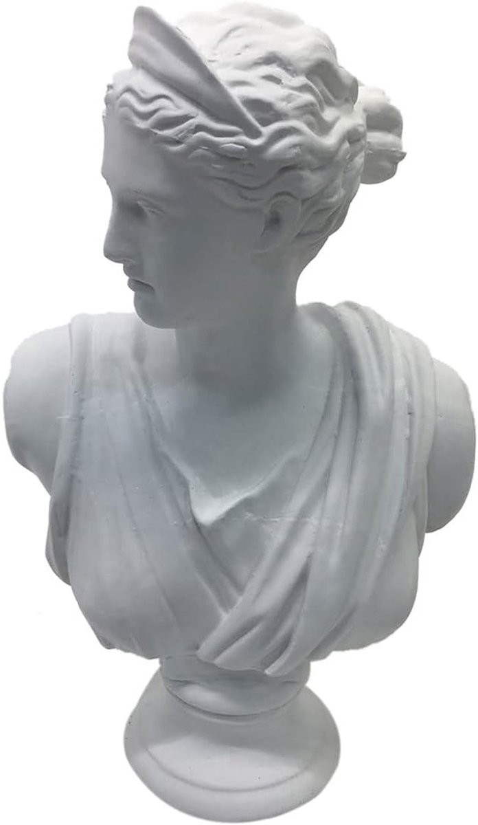 Decoratieve Buste Vrouw - Klassiek Beeld - Elegante Hars Sculptuur - Hoogte: 50 cm - Model 2