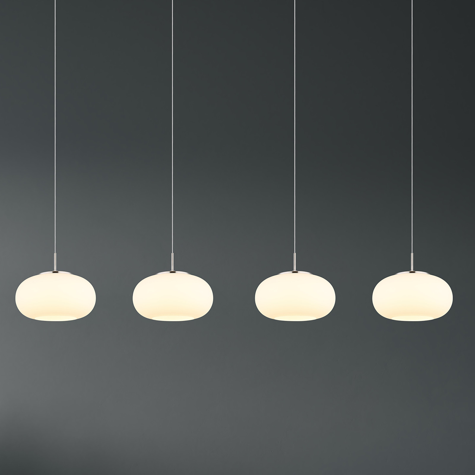 Globo Lighting Quintara LED-hanglamp 4-lichts wit/zilver B: 20 cm, H: 110 cm