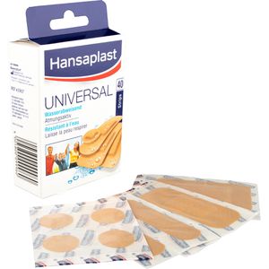 Hansaplast Pflaster Universal, 40 Strips, wasserfest, atmungsaktiv, 4 Größen