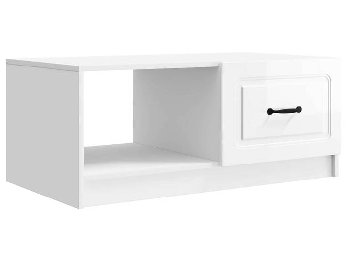 vidaXL Table basse blanche brillante 90 x 50 x 37 cm en aggloméré
