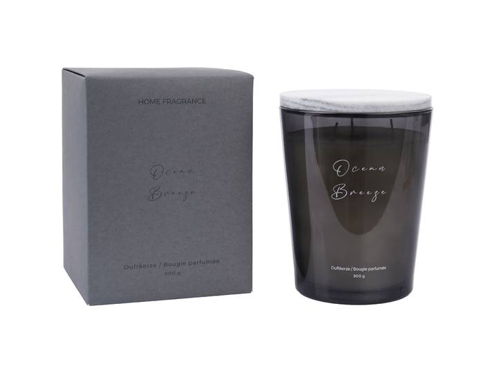 Duftkerze Nathalie Ocean Breeze 900g grau - Material: Glas