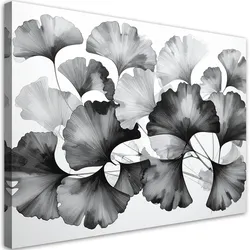LEINWANDBILD Ginkgo Schwarz-weiße Blätter 60x40cm