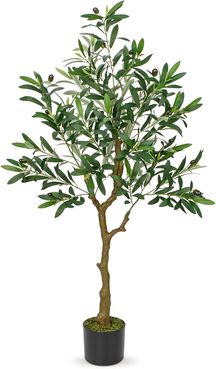 Kunstmatige olijfboom van 120 cm - Realistische grote kunstplant voor interieurdecoratie